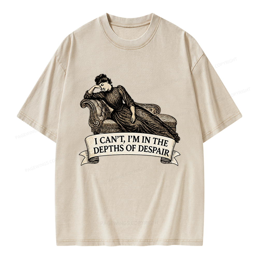 Pagewings I’m In The Depths Of Despair Unisex Washed T-shirt
