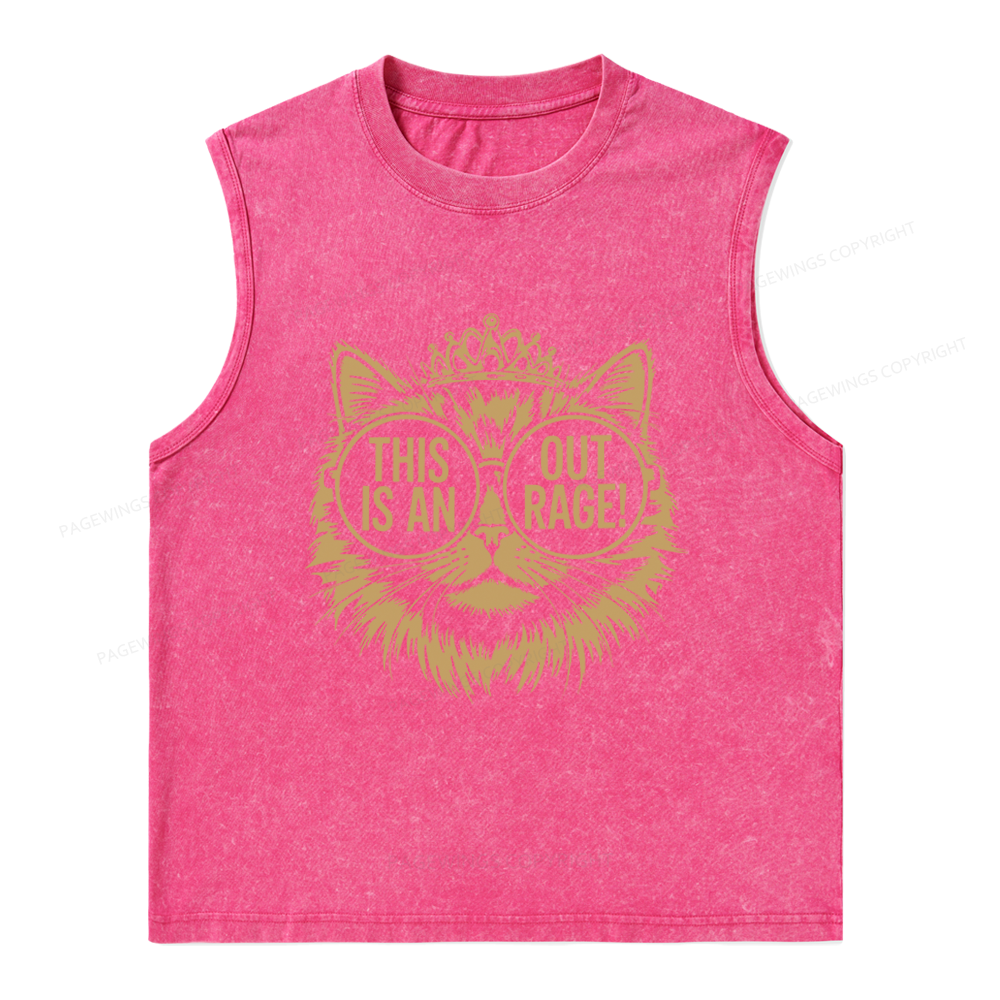 Pagewings This Is An Outrage Unisex Washed Tank Top