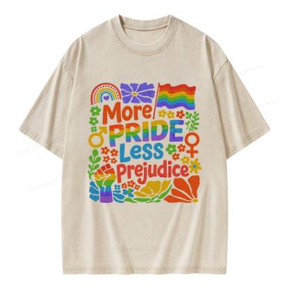 Pagewings More Pride Less Prejudice Unisex Washed T-shirt