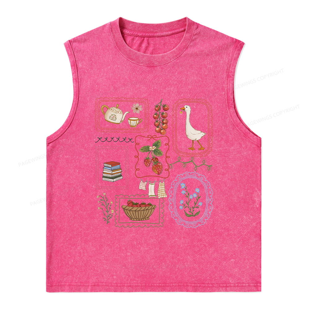 Pagewings Book Lover Unisex Washed Tank Top