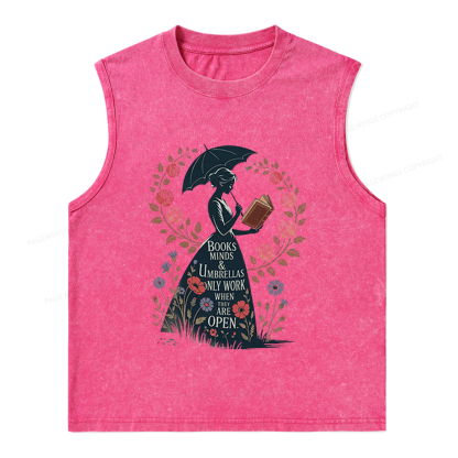 Pagewings Books Minds Unisex Washed Tank Top
