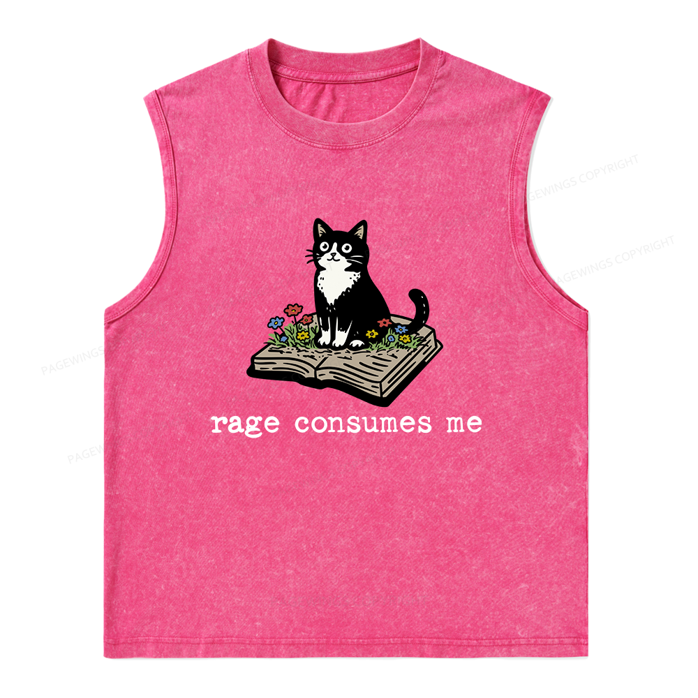 Pagewings Rage Consumes Me Unisex Washed Tank Top
