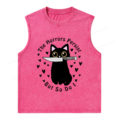 Pagewings The Horrors Persist But So Do I Unisex Washed Tank Top