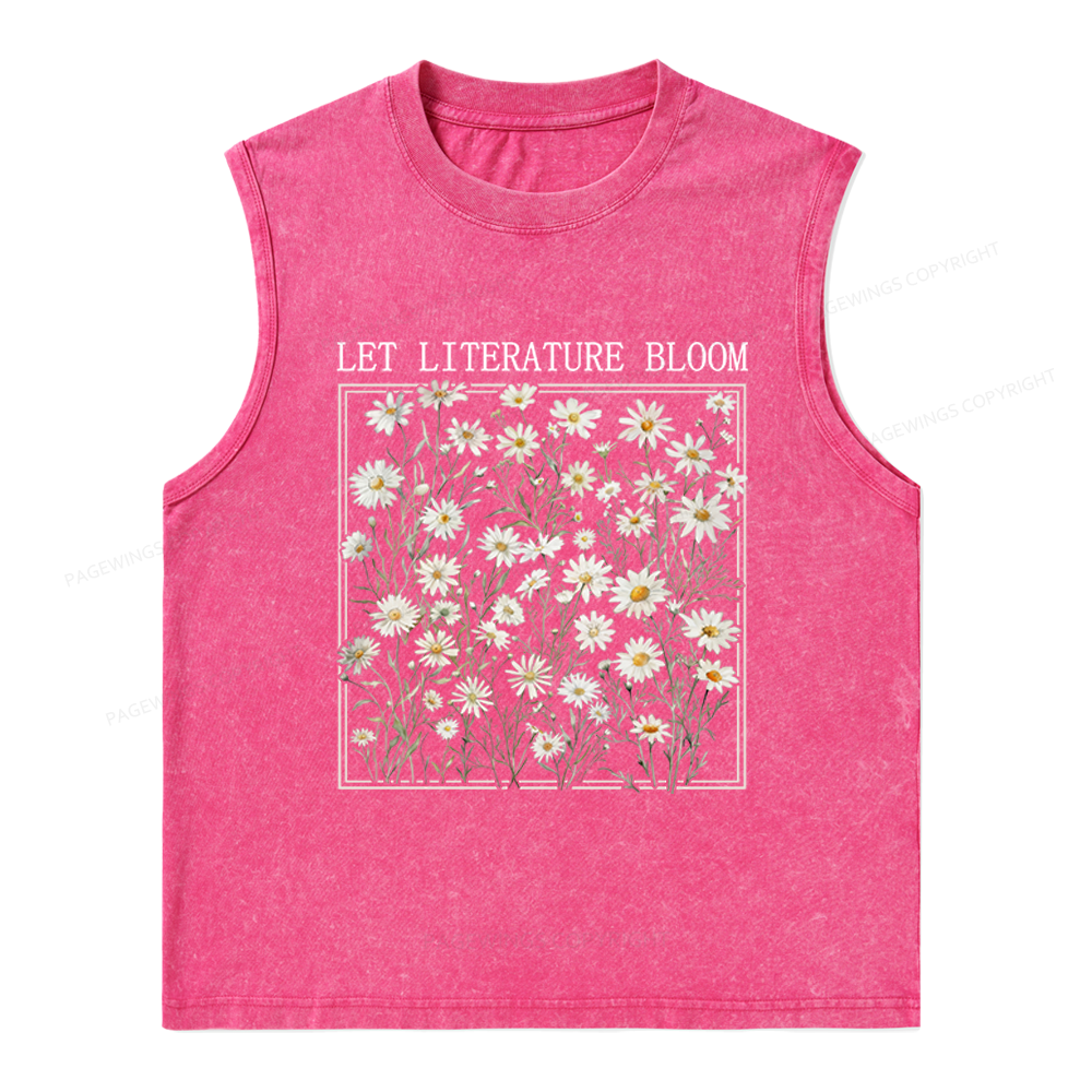 Pagewings Let Literature Bloom Unisex Washed Tank Top