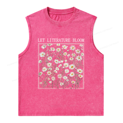 Pagewings Let Literature Bloom Unisex Washed Tank Top