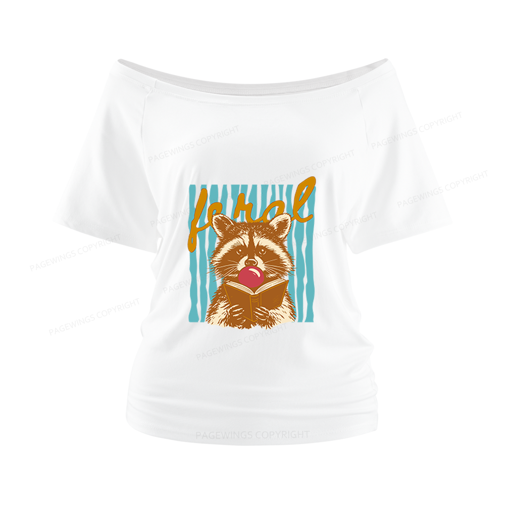 Pagewings Feral Girl Summer Women Off Shoulder T-shirts