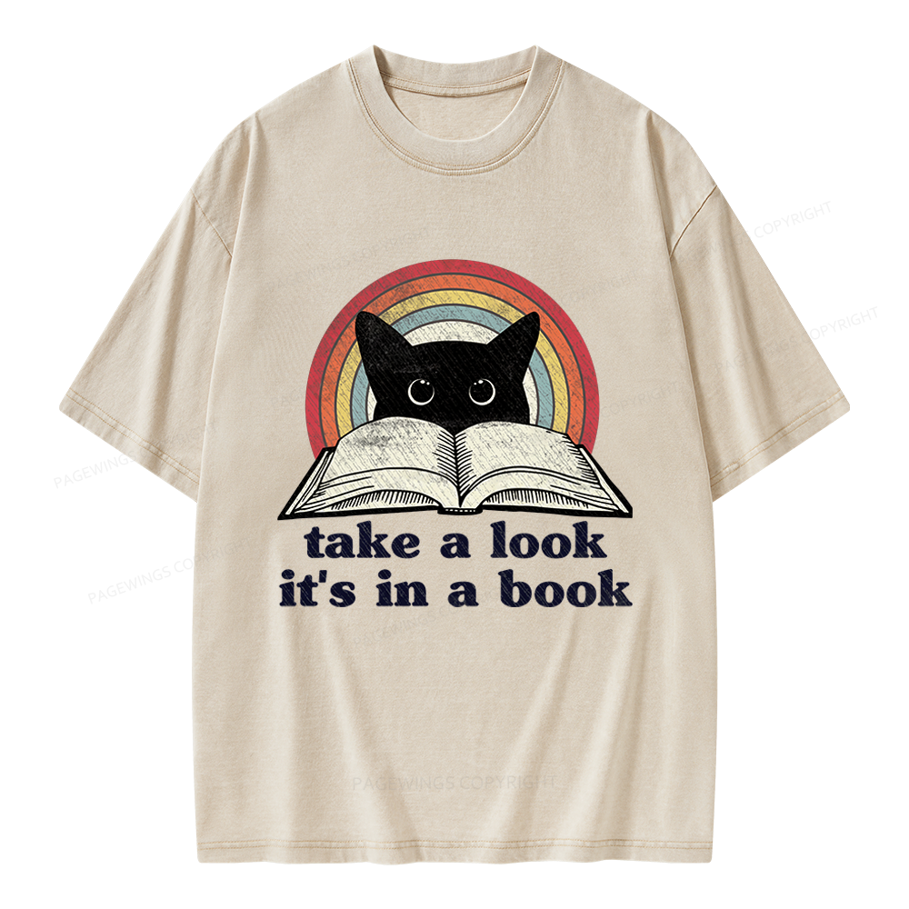 Pagewings Take A Look Its In A Book Unisex Washed T-shirt