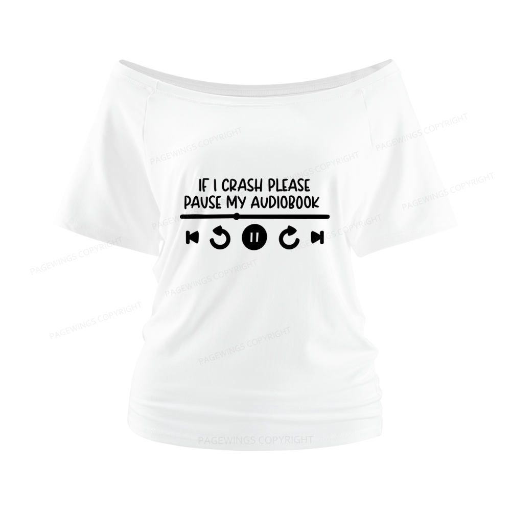 Pagewings Audiobook Women Off Shoulder T-shirts