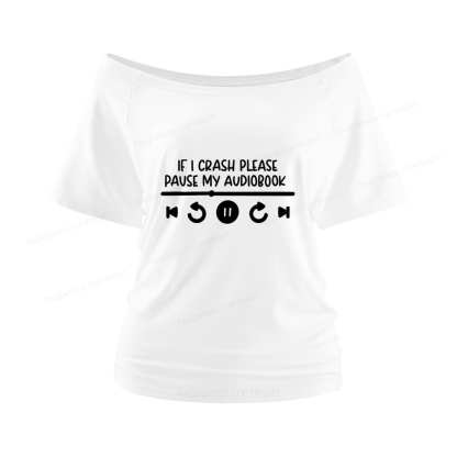 Pagewings Audiobook Women Off Shoulder T-shirts