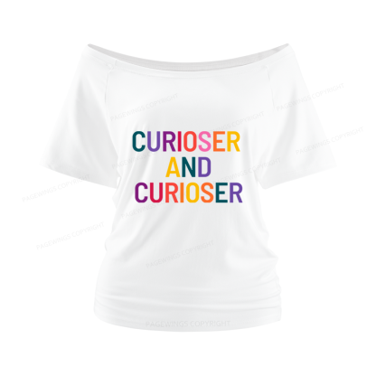 Pagewings Curioser Women Off Shoulder T-shirts