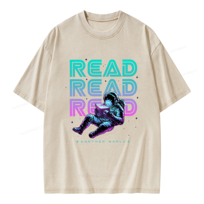 Pagewings Read Another World Unisex Washed T-shirt