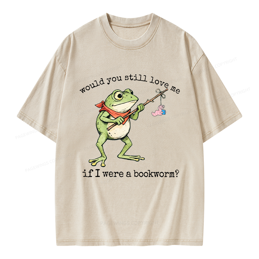 Pagewings If I Were A Bookworm Unisex Washed T-shirt