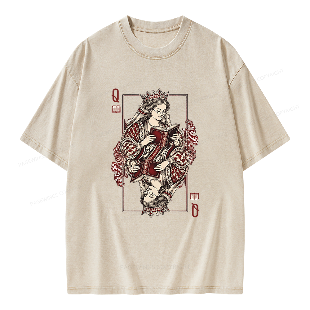 Pagewings Queen of Books Unisex Washed T-shirt