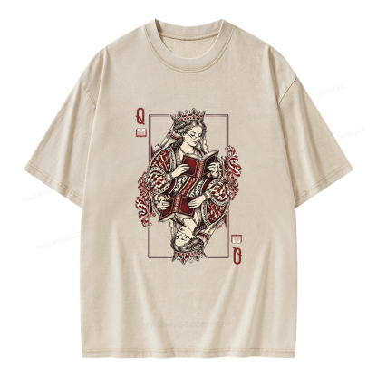 Pagewings Queen of Books Unisex Washed T-shirt