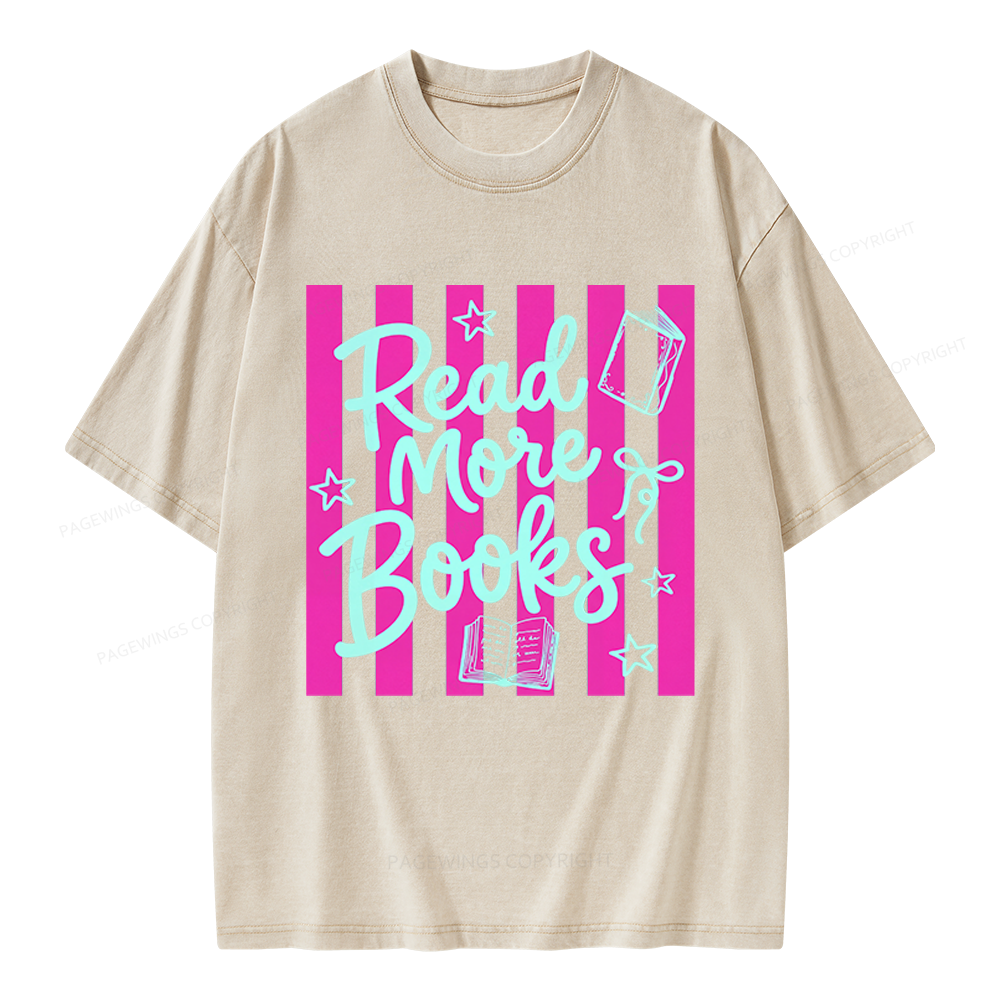 Pagewings Read More Book Unisex Washed T-shirt