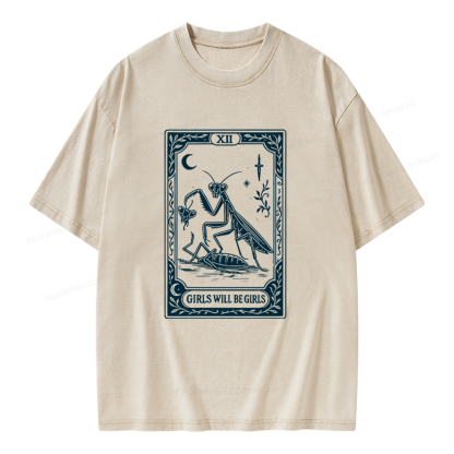 Pagewings Girls Will Be Girls Unisex Washed T-shirt