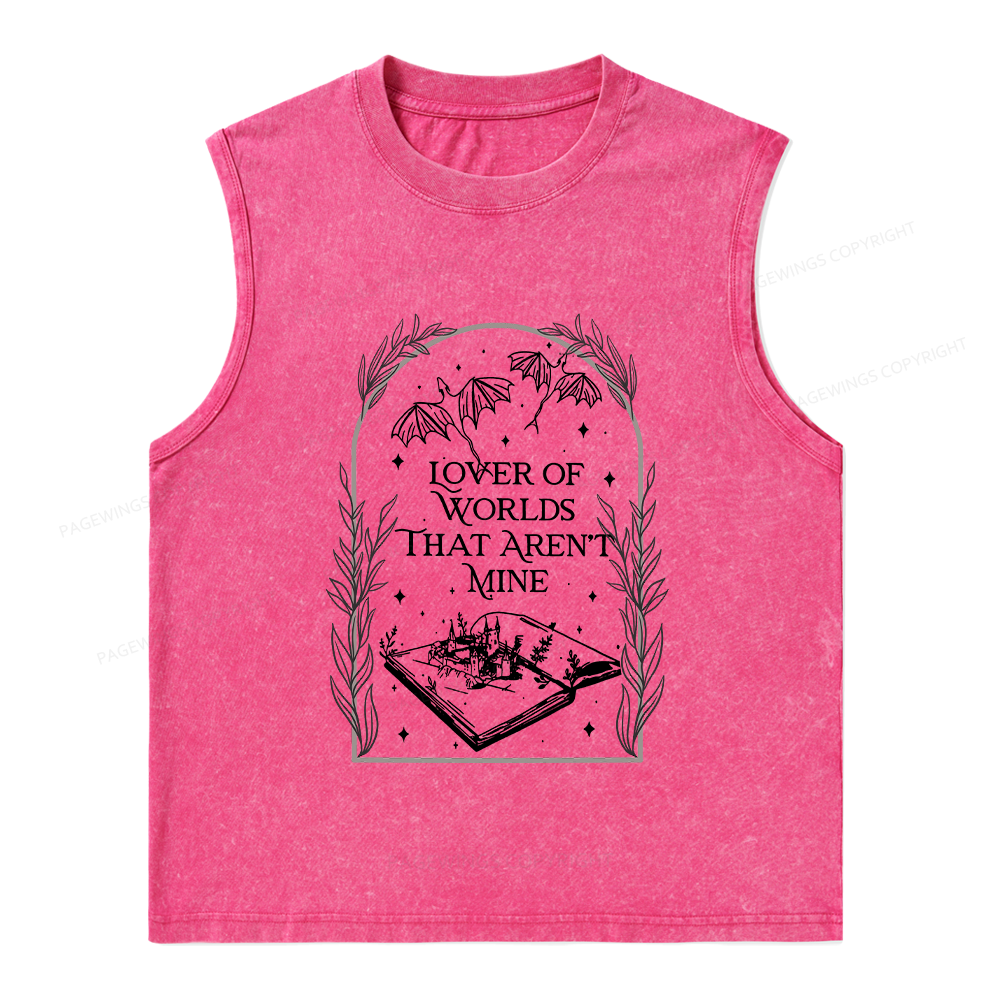 Pagewings Fantasy Reader Unisex Washed Tank Top
