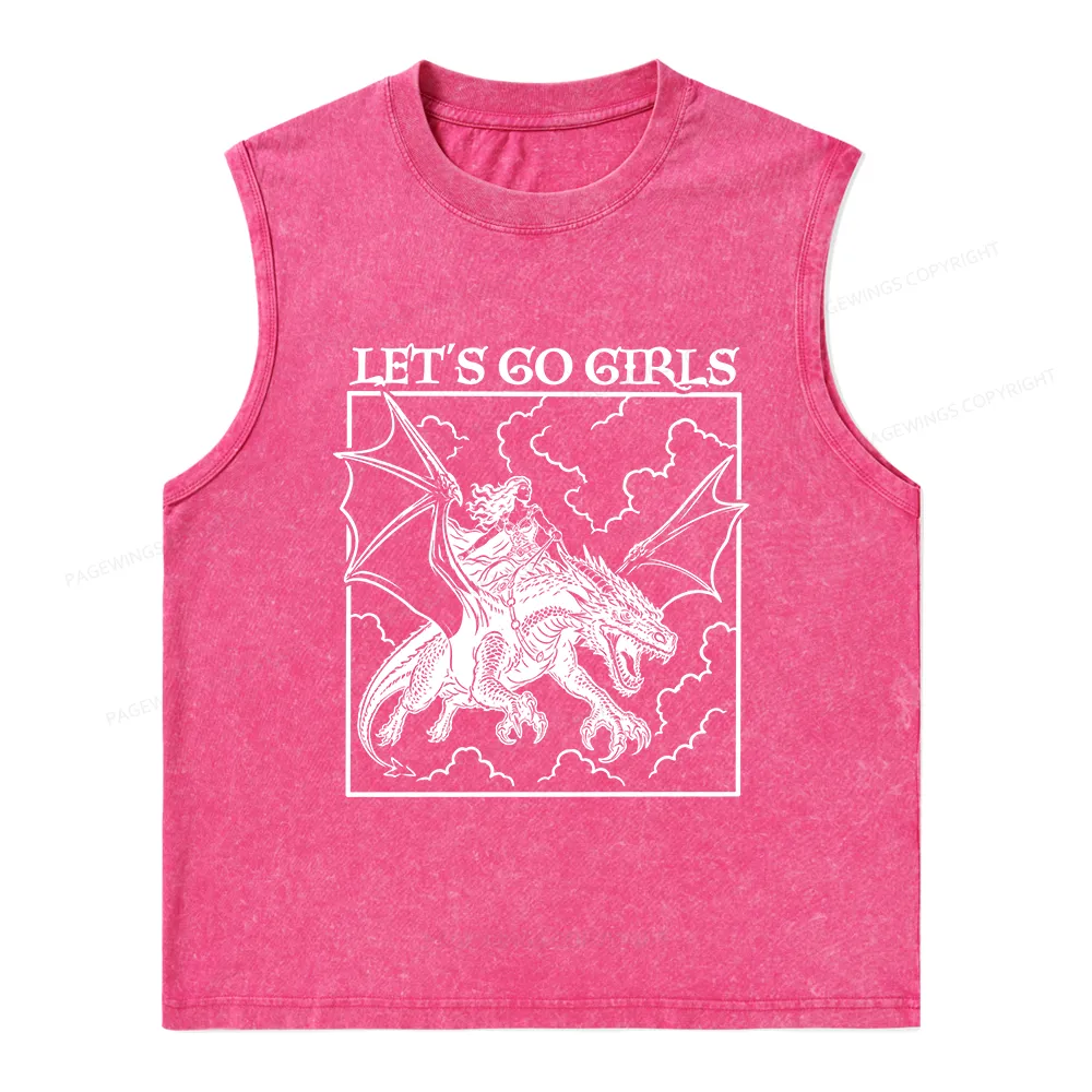Pagewing Let's Go Girls Bookish Unisex Washed Tank Top