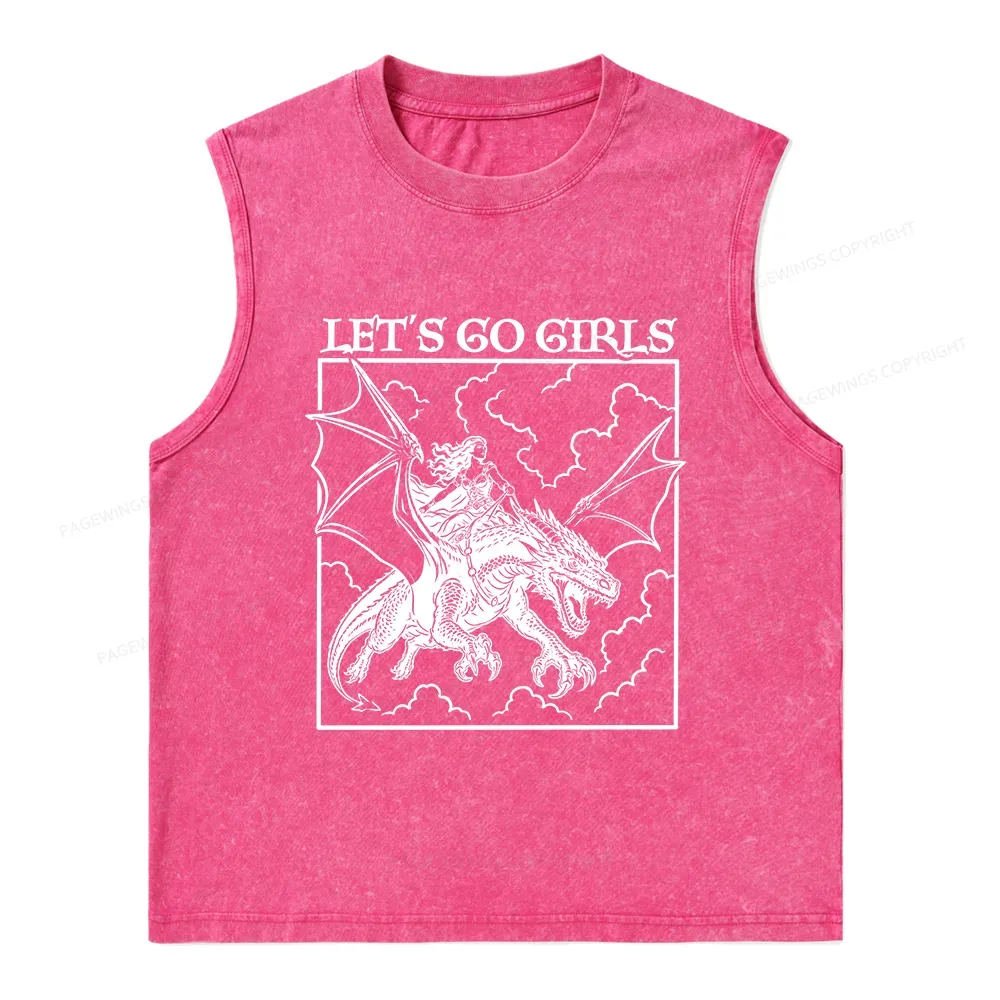 Pagewing Let's Go Girls Bookish Unisex Washed Tank Top