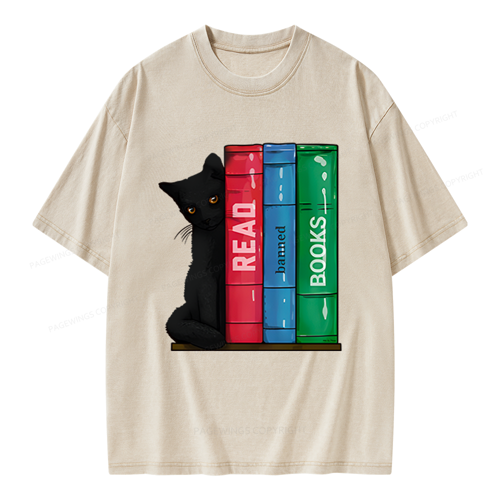 Pagewings Read Banned Books Unisex Washed T-shirt
