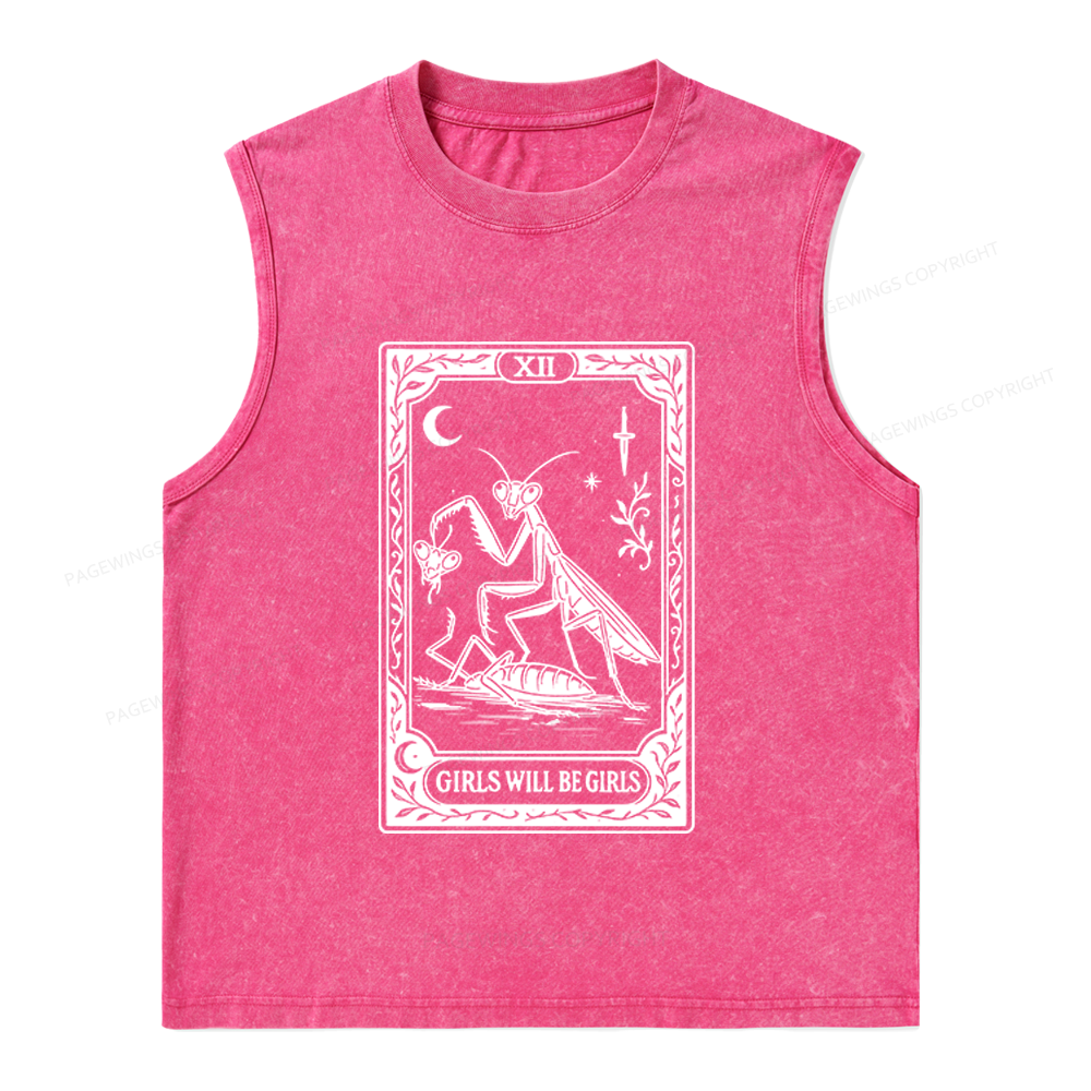 Pagewings Girls Will Be Girls Unisex Washed Tank Top