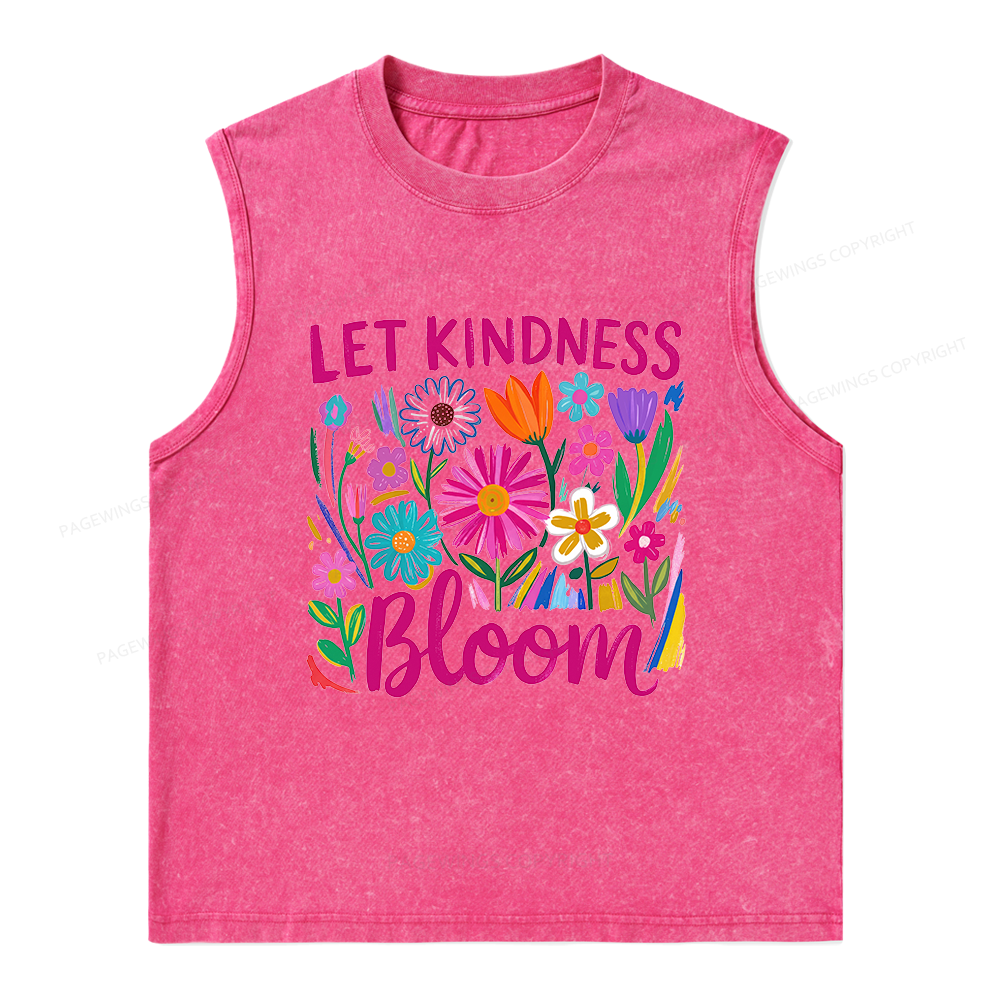 Pagewings Let Kindness Bloom Unisex Washed Tank Top