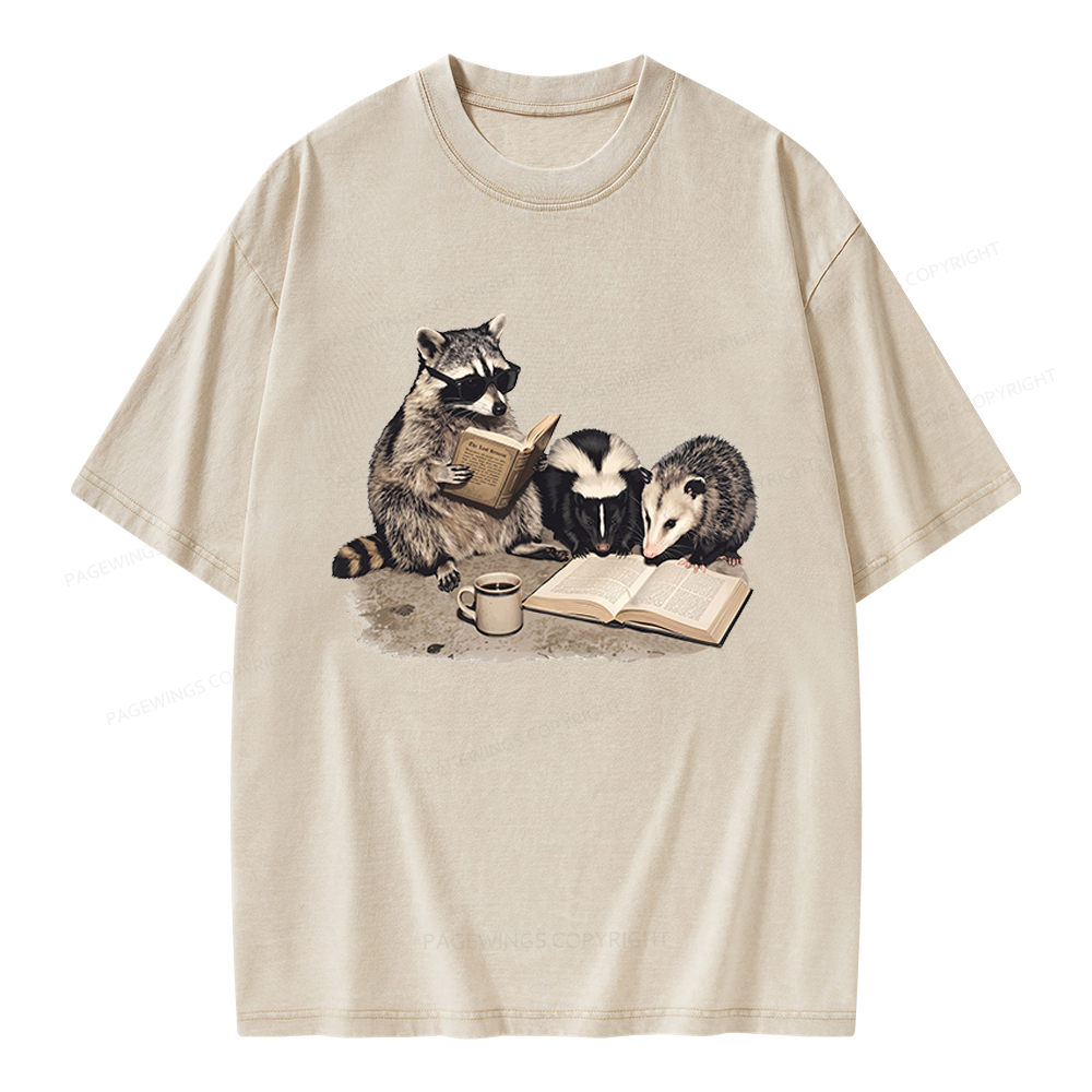 Pagewings Trash Book Club Unisex Washed T-shirt