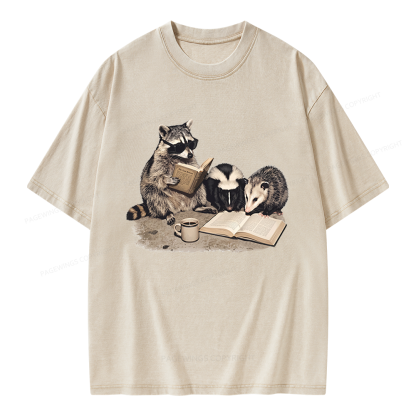 Pagewings Trash Book Club Unisex Washed T-shirt