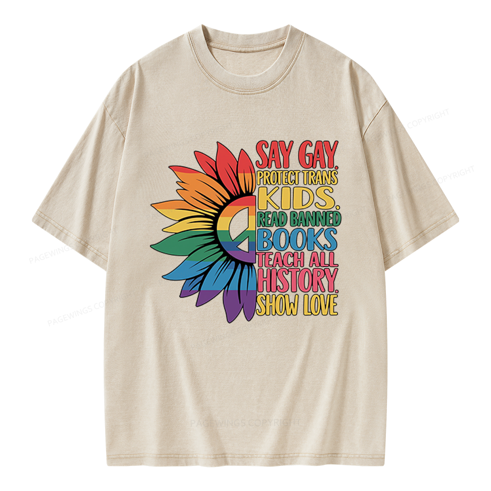 Pagewings Pride Month Unisex Washed T-shirt