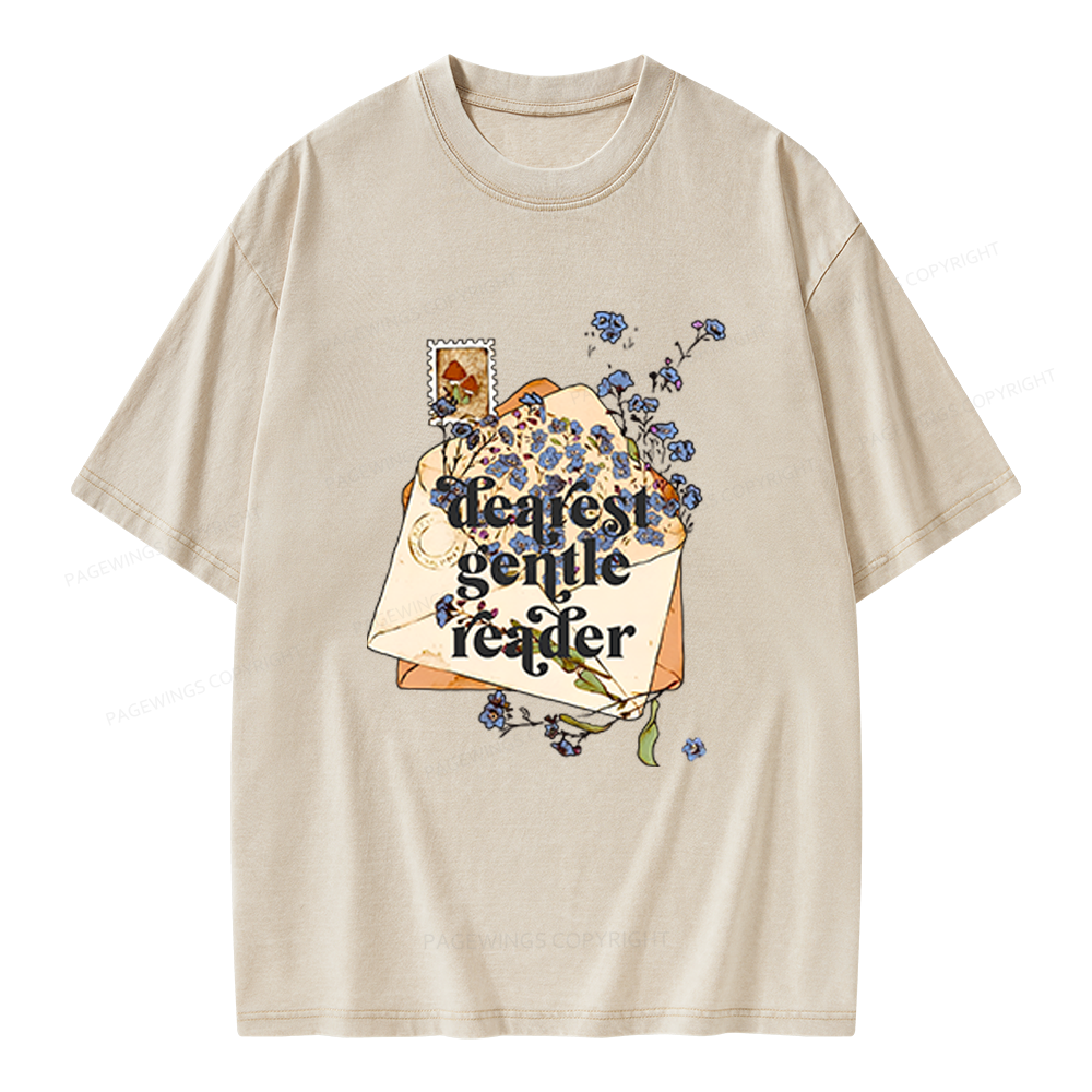 Pagewings Dearest Gentle Reader Unisex Washed T-shirt