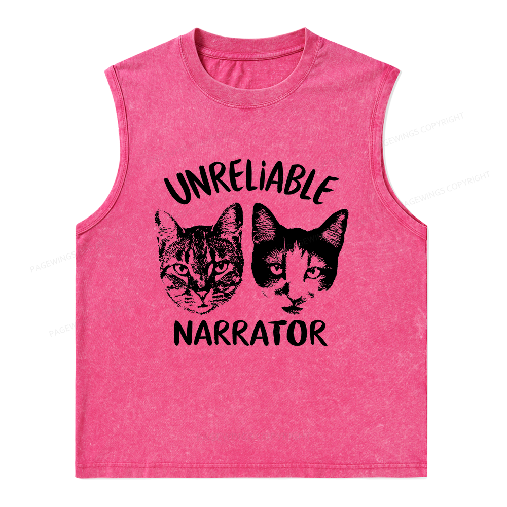 Pagewings Unreliable Narrator Unisex Washed Tank Top