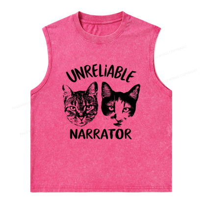 Pagewings Unreliable Narrator Unisex Washed Tank Top