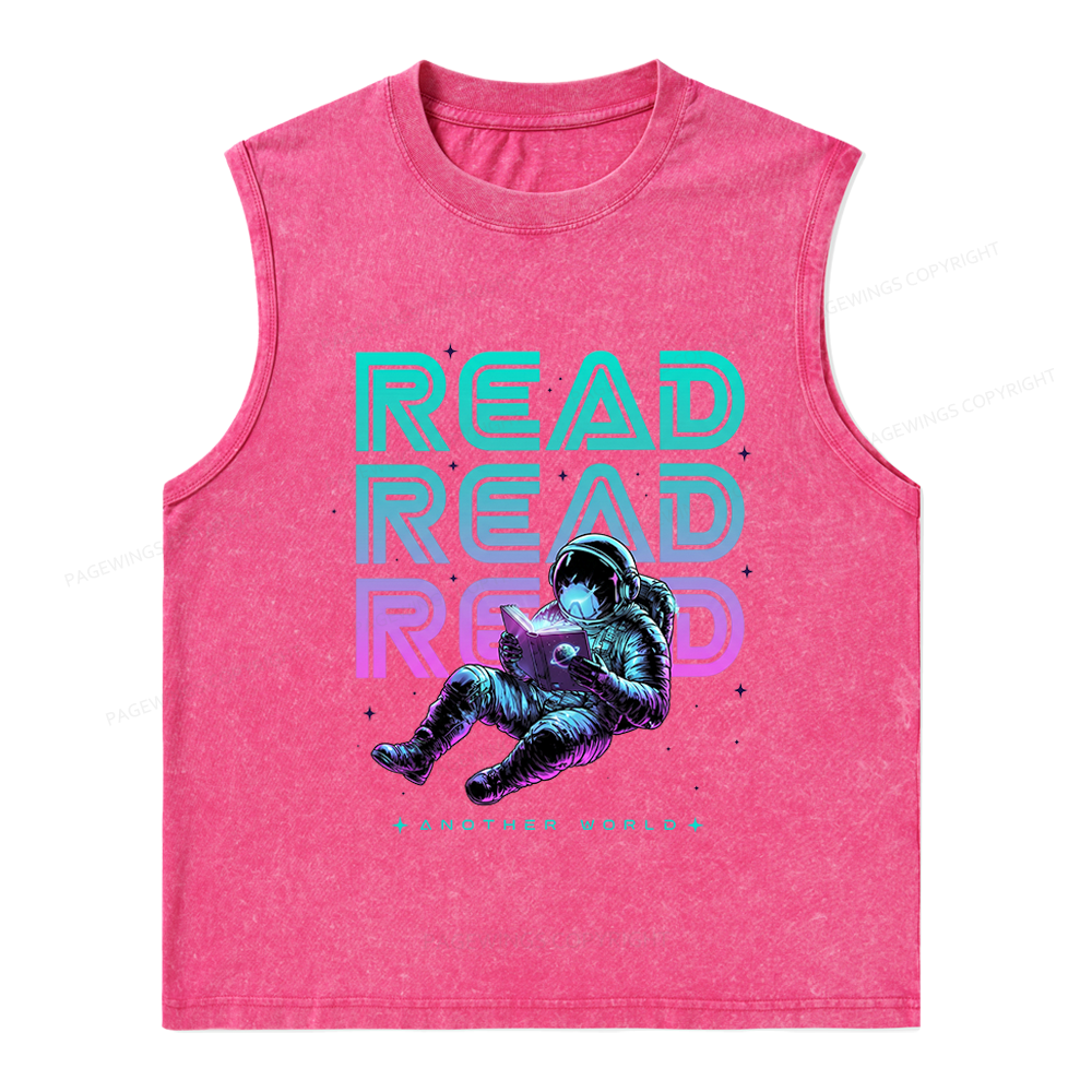 Pagewings Read Another World Unisex Washed Tank Top