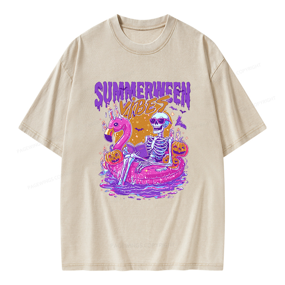 Pagewings Summerween Unisex Washed T-shirt