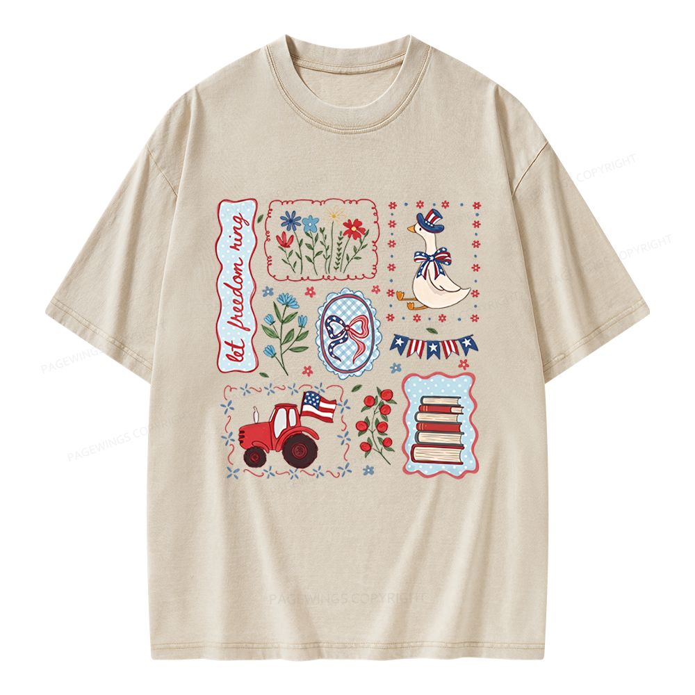 Pagewings Independence Day Unisex Washed T-shirt