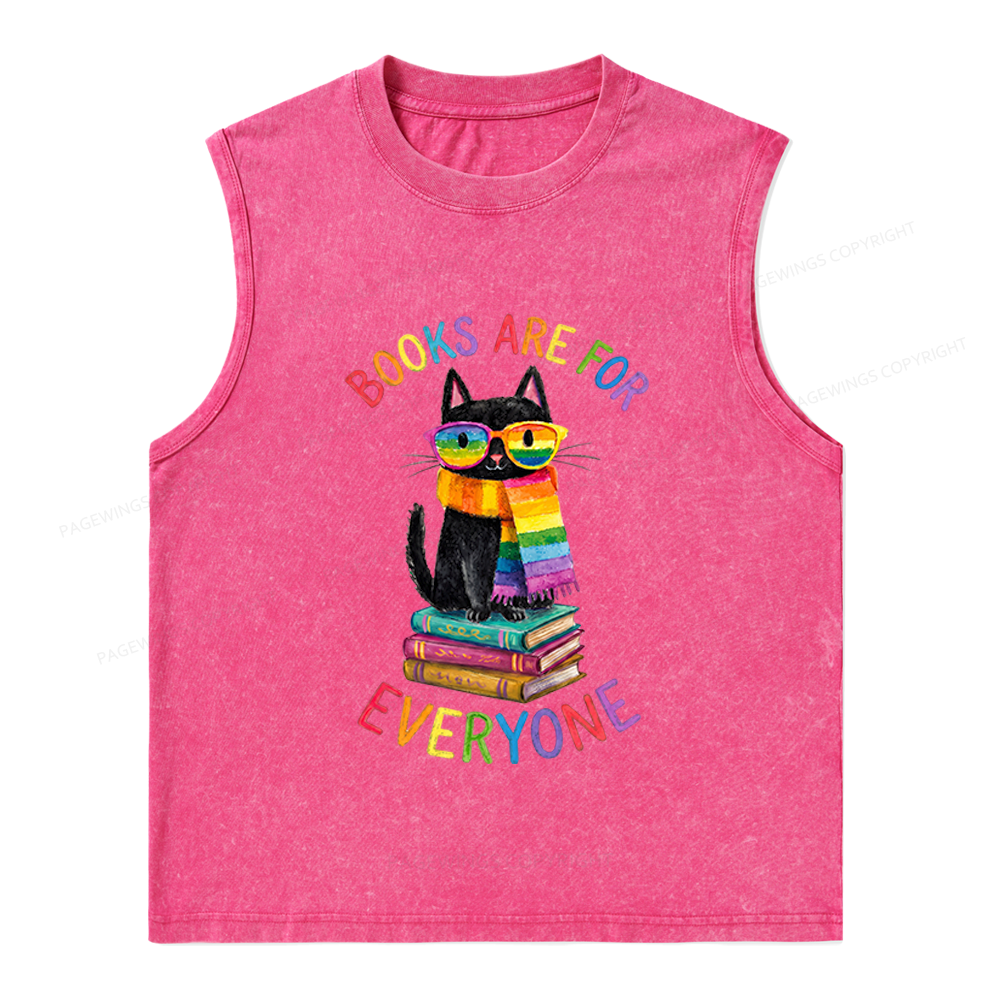 Pagewings Books Are For Everyone Unisex Washed Tank Top