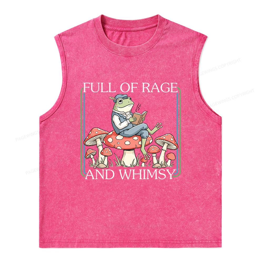 Pagewings Full Of Rage and Whimsy Unisex Washed Tank Top