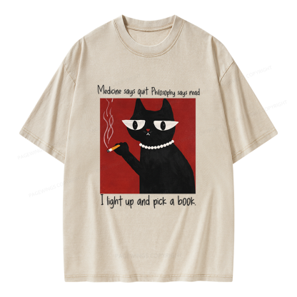 Pagewings Funny Book Unisex Washed T-shirt
