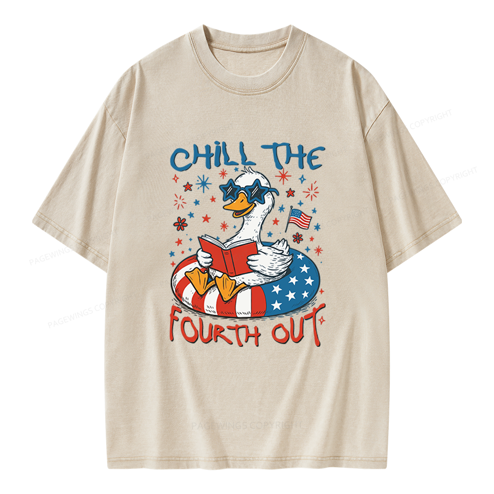 Pagewings Funny Patriotic Goose Unisex Washed T-shirt