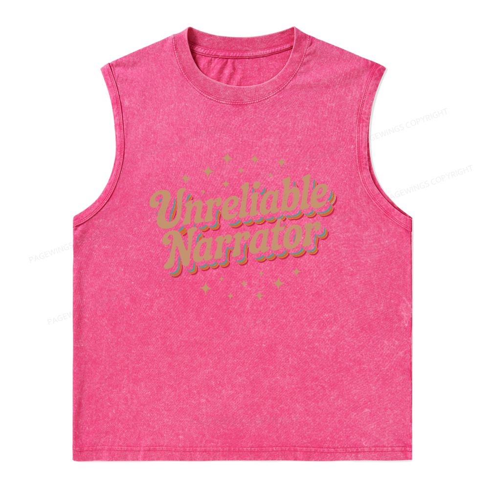 Pagewings Unreliable Narrator Unisex Washed Tank Top