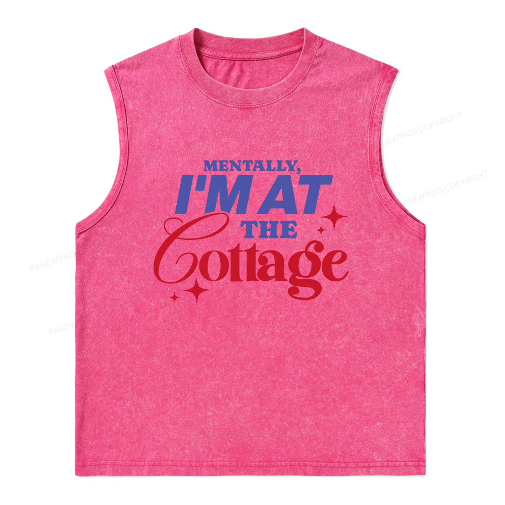 Pagewings  I'm at the Cottage Unisex Washed Tank Top