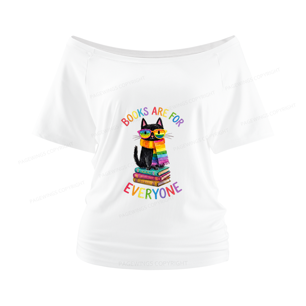 Pagewings Books Are For Everyone Women Off Shoulder T-shirts