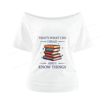 Pagewings Book Nerd Women Off Shoulder T-shirts
