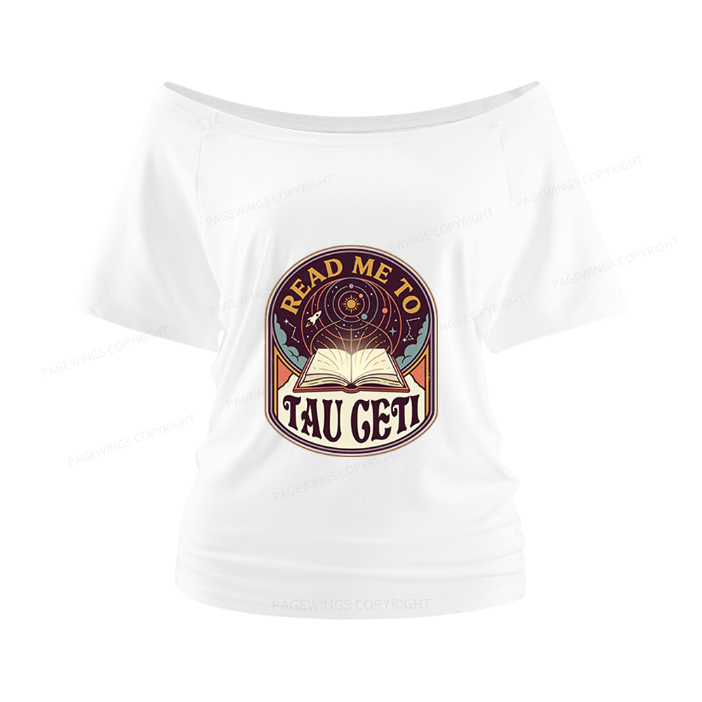 Pagewings Sci-Fi Novel Lover Women Off Shoulder T-shirts