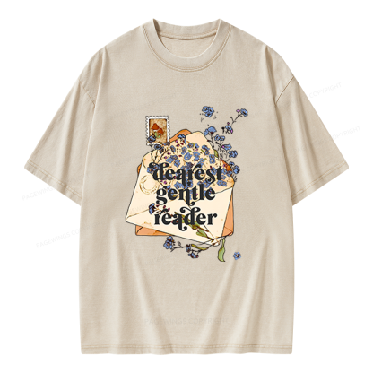 Pagewings Dearest Gentle Reader Unisex Washed T-shirt