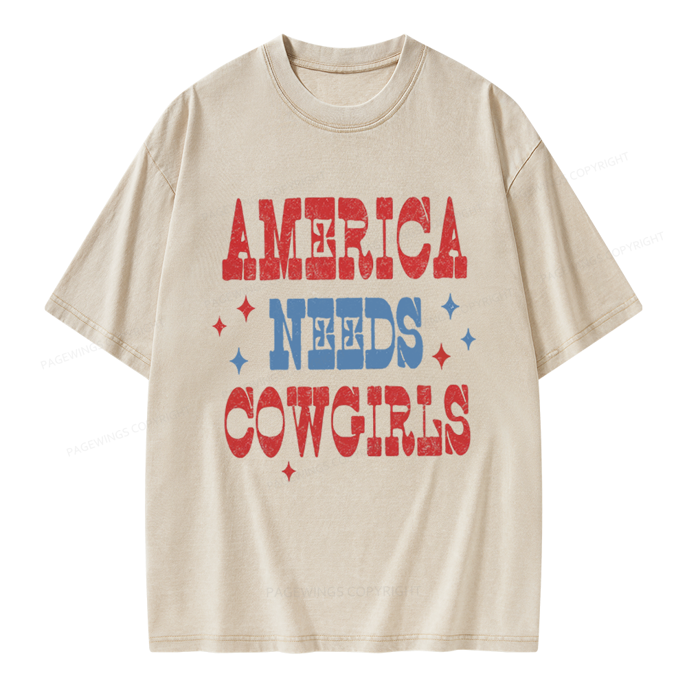 Pagewings America Needs Reading Unisex Washed T-shirt