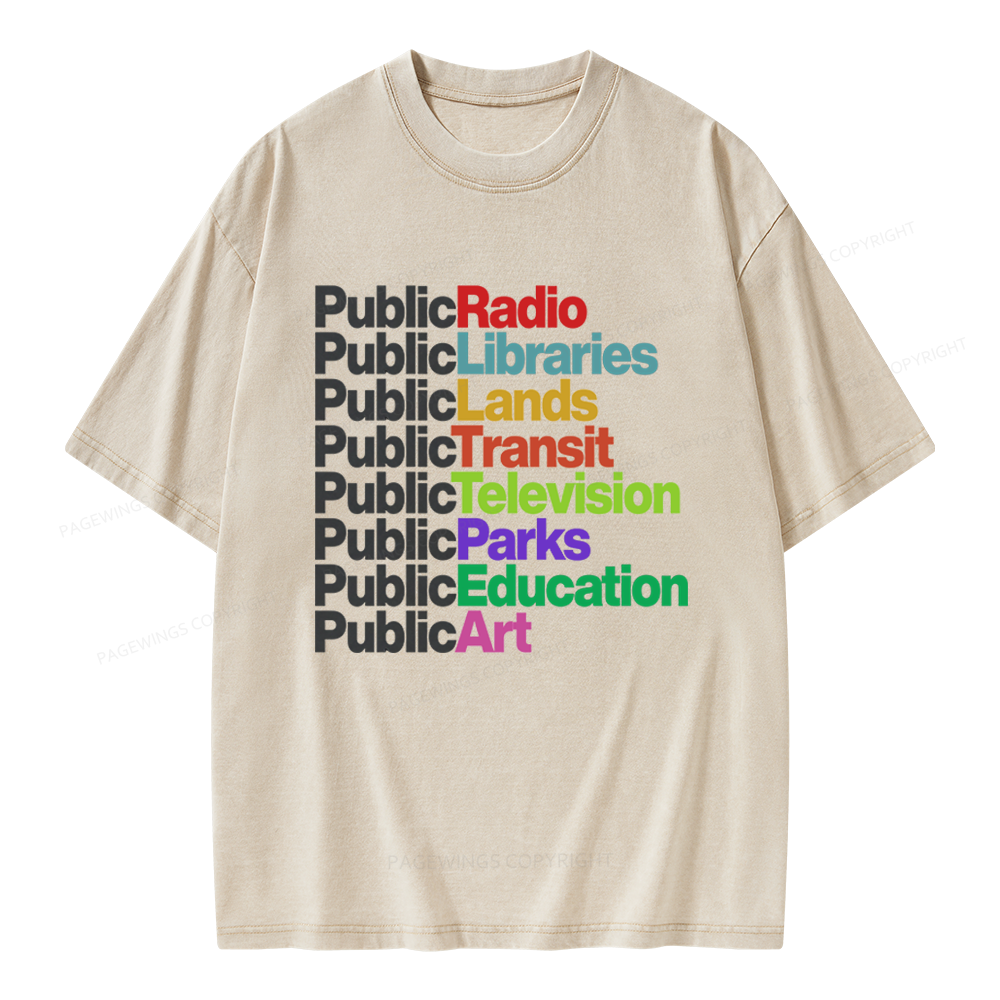 Pagewings Public Libraries Unisex Washed T-shirt