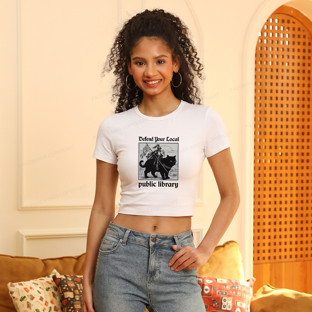 Pagewings Defend Your Local public library Women's Baby Tee