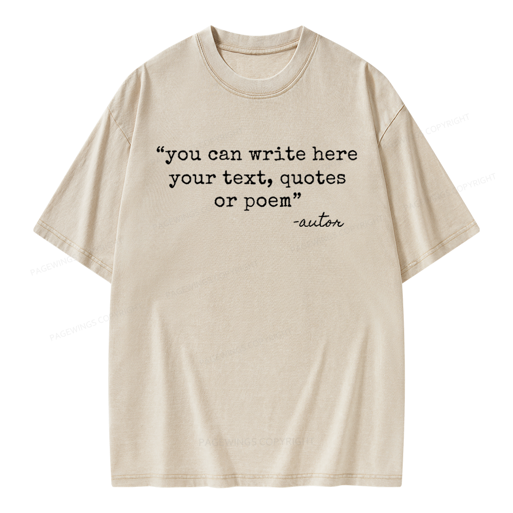 Pagewings Personalized Quote Unisex Washed T-shirt