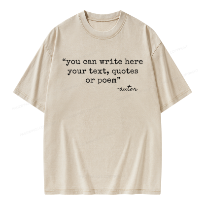 Pagewings Personalized Quote Unisex Washed T-shirt